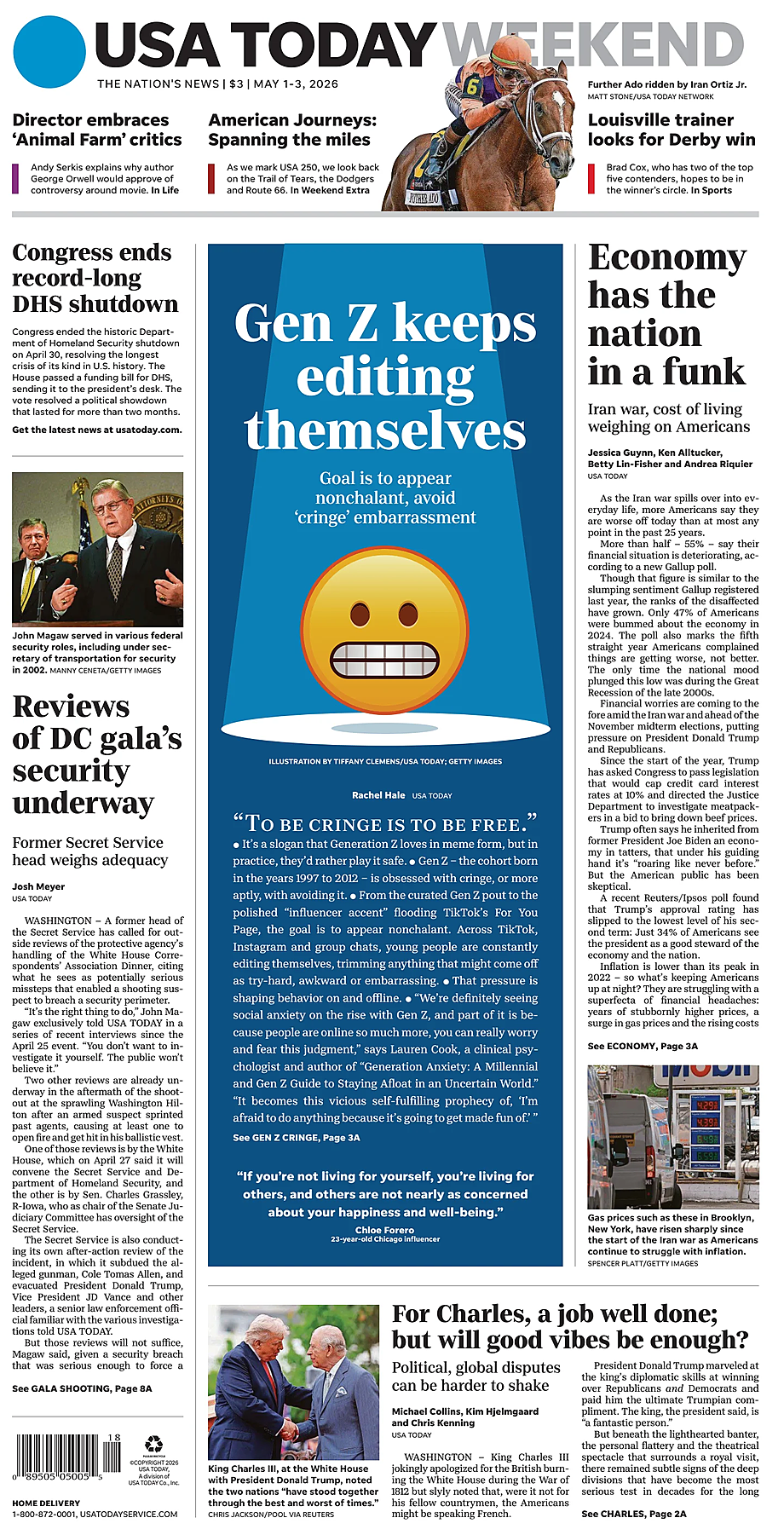 Portada USA TODAY US Edition de hoy - Quiosco 1 mayo 2026