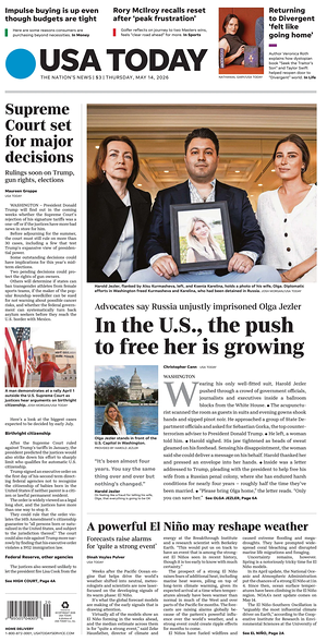 Prima pagina USA TODAY US Edition di oggi - Quotidiano estero