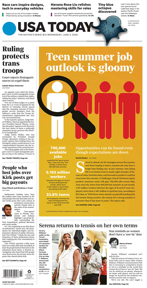 Prima pagina USA TODAY US Edition di oggi - Quotidiano estero
