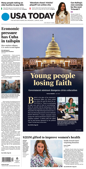 Prima pagina USA TODAY US Edition di oggi - Quotidiano estero