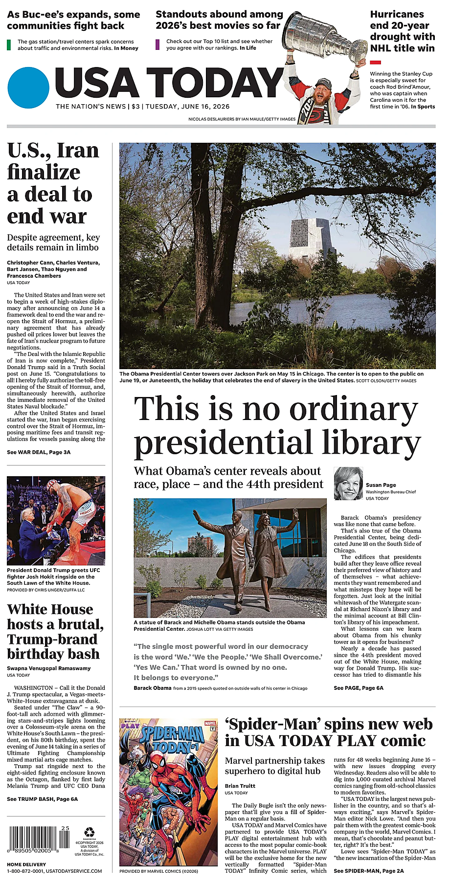 Portada USA TODAY US Edition de hoy - Quiosco 16 junio 2026