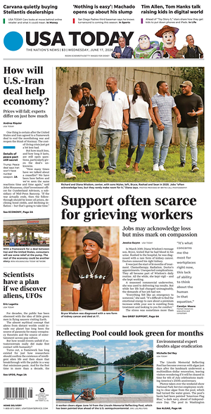 Prima pagina USA TODAY US Edition di oggi - Quotidiano estero