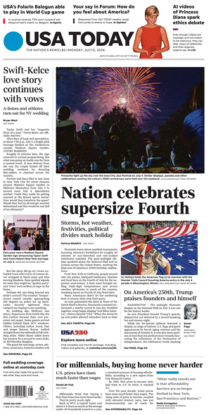 Prima pagina USA TODAY US Edition di oggi - Quotidiano estero