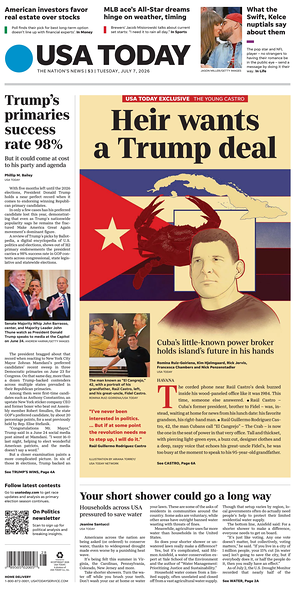 Prima pagina USA TODAY US Edition di oggi - Quotidiano estero