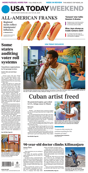 Prima pagina USA TODAY US Edition di oggi - Quotidiano estero