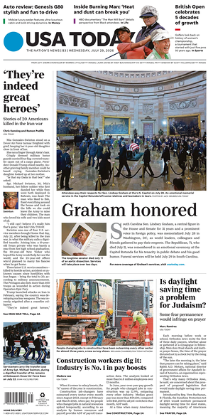 Prima pagina USA TODAY US Edition di oggi - Quotidiano estero