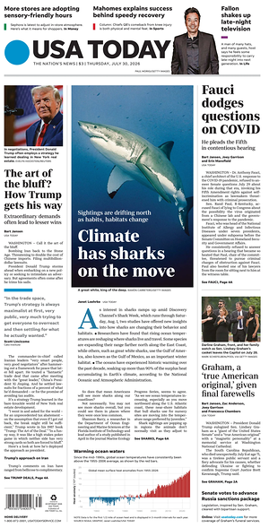 Prima pagina USA TODAY US Edition di oggi - Quotidiano estero