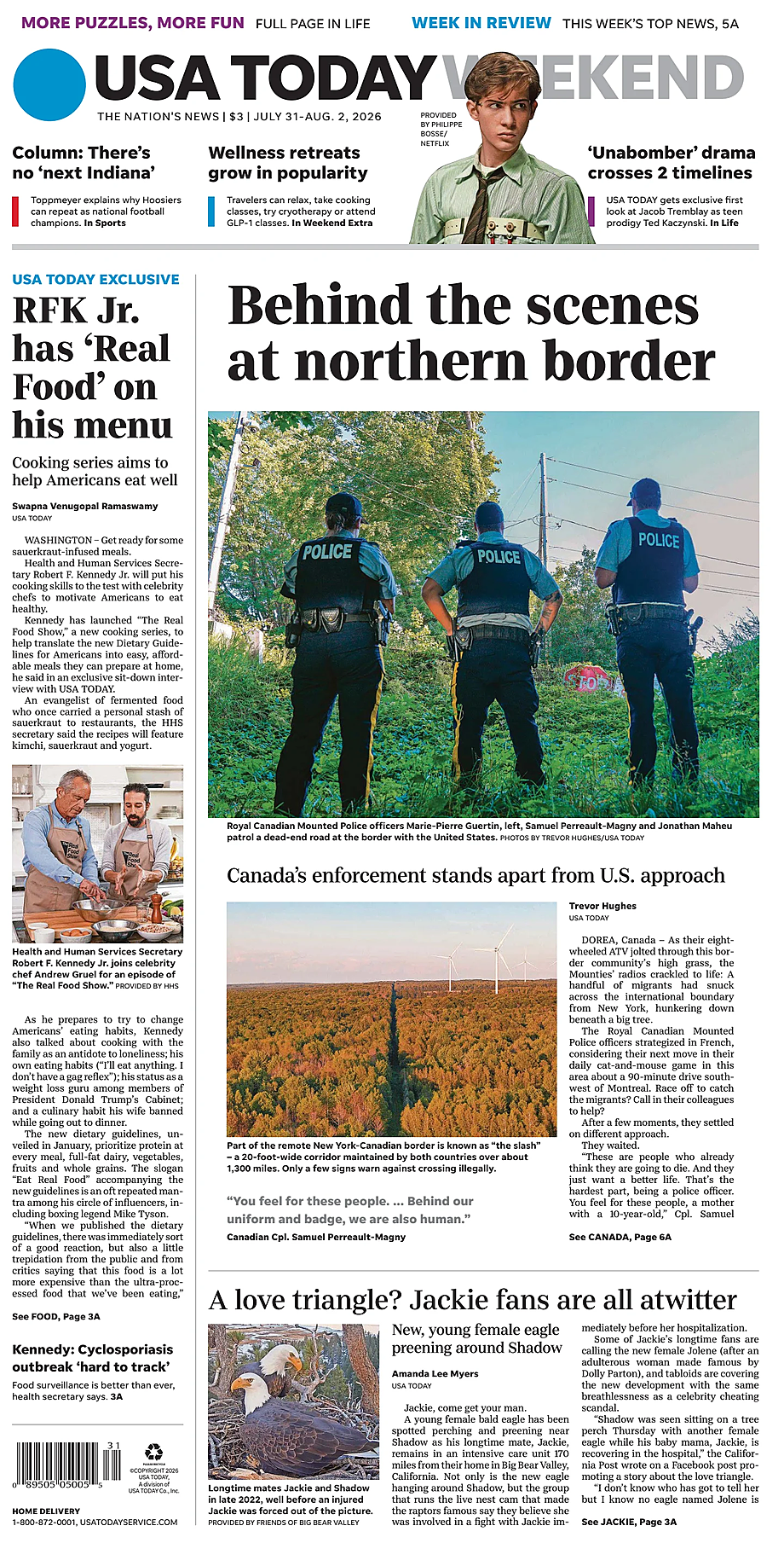 Portada USA TODAY US Edition de hoy - Quiosco 31 julio 2026