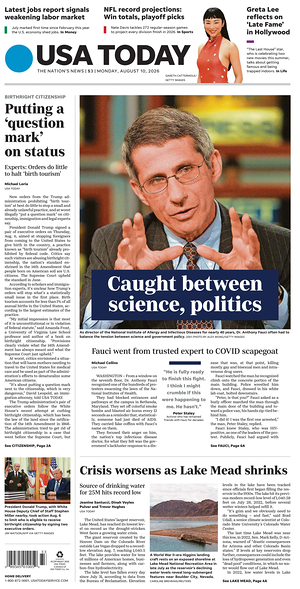 Prima pagina USA TODAY US Edition di oggi - Quotidiano estero