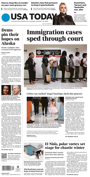 Prima pagina USA TODAY US Edition di oggi - Quotidiano estero