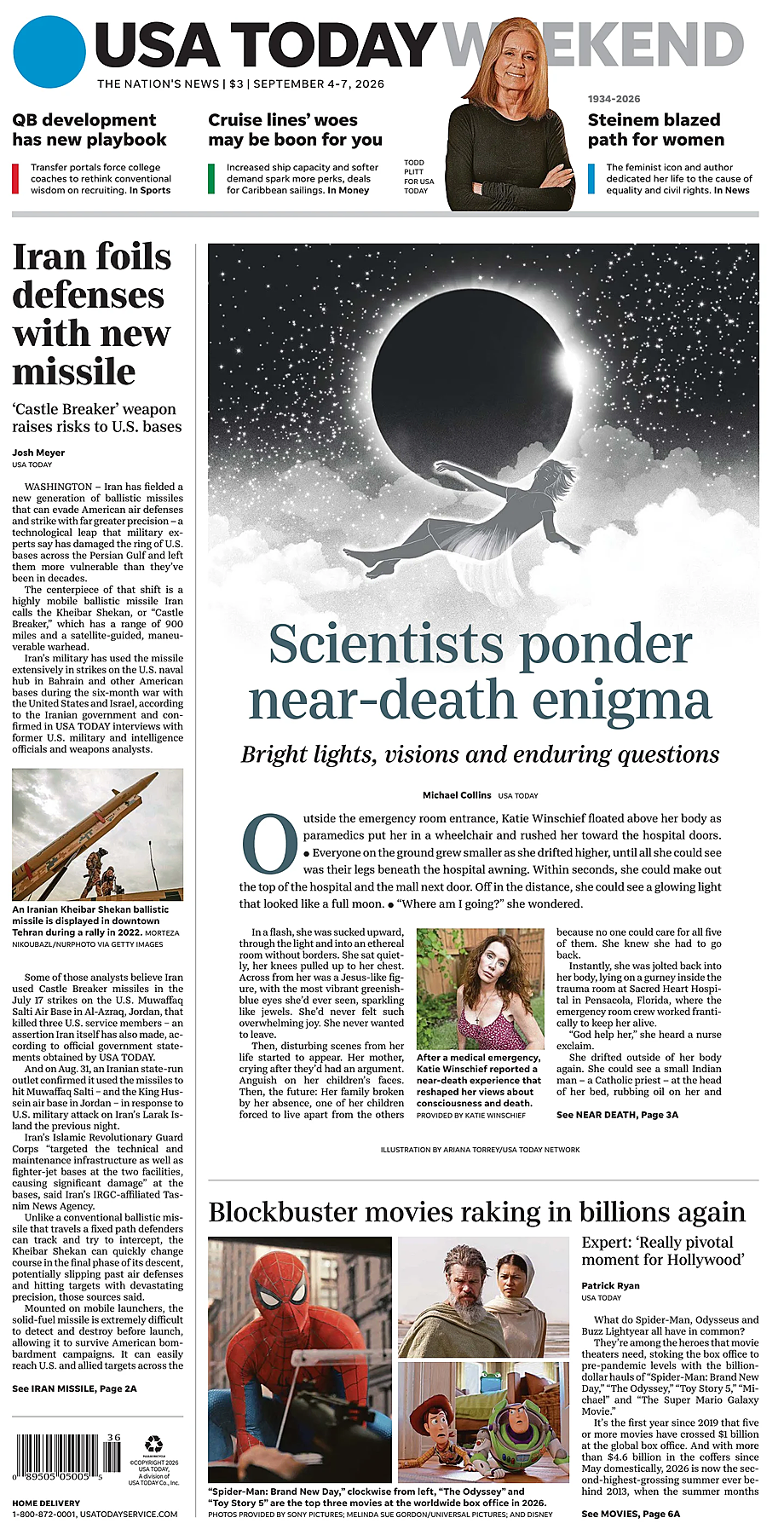 Prima pagina USA TODAY US Edition di oggi - Edicola 4 Settembre 2026