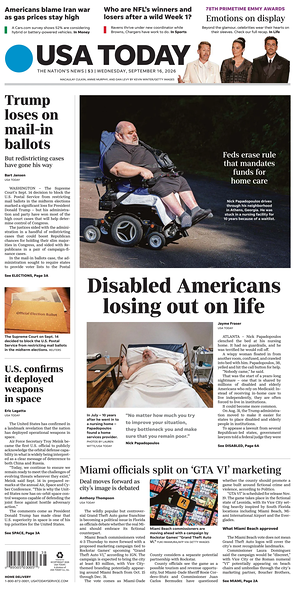 Prima pagina USA TODAY US Edition di oggi - Quotidiano estero