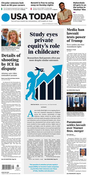 Prima pagina USA TODAY US Edition di oggi - Quotidiano estero