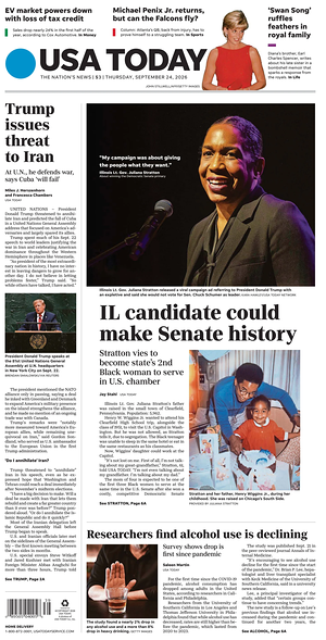 Prima pagina USA TODAY US Edition di oggi - Quotidiano estero