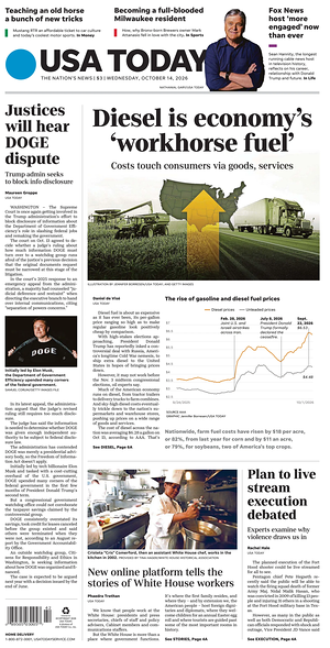 Prima pagina USA TODAY US Edition di oggi - Quotidiano estero