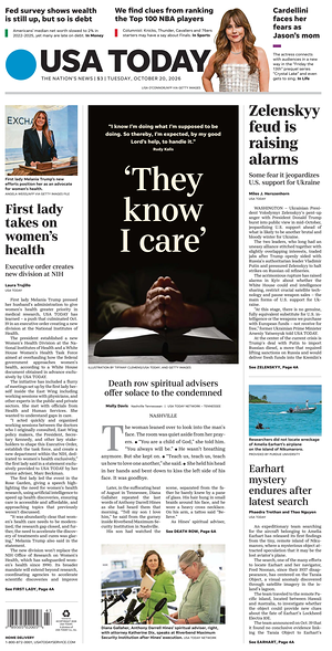 Prima pagina USA TODAY US Edition di oggi - Quotidiano estero