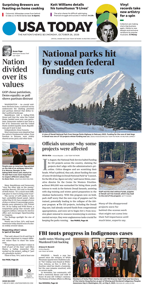Prima pagina USA TODAY US Edition di oggi - Quotidiano estero
