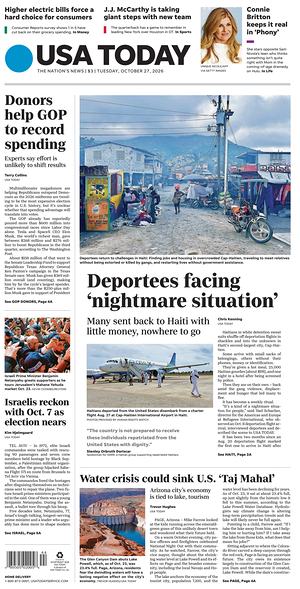 Prima pagina USA TODAY US Edition di oggi - Quotidiano estero