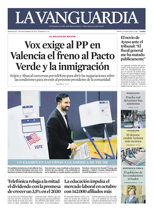 Prima pagina La Vanguardia di oggi - Quotidiano regionale