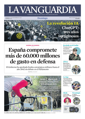 Prima pagina La Vanguardia di oggi - Quotidiano regionale