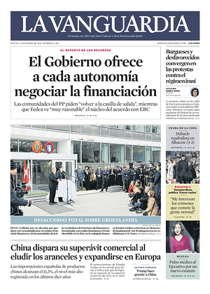 Prima pagina La Vanguardia di oggi - Quotidiano regionale