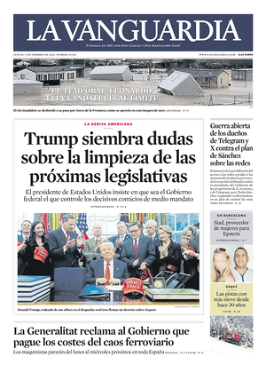 Prima pagina La Vanguardia di oggi - Quotidiano regionale