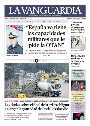 Prima pagina La Vanguardia di oggi - Quotidiano regionale