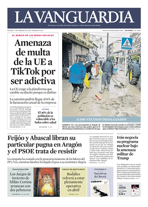 Prima pagina La Vanguardia di oggi - Quotidiano regionale
