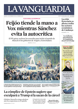 Prima pagina La Vanguardia di oggi - Quotidiano regionale