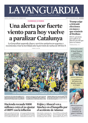 Prima pagina La Vanguardia di oggi - Quotidiano regionale