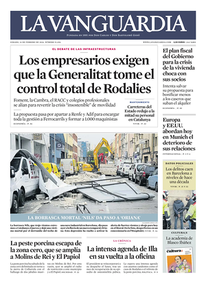 Prima pagina La Vanguardia di oggi - Quotidiano regionale