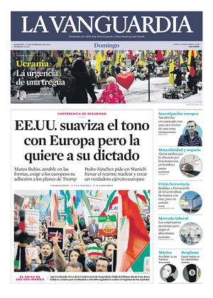 Prima pagina La Vanguardia di oggi - Quotidiano regionale