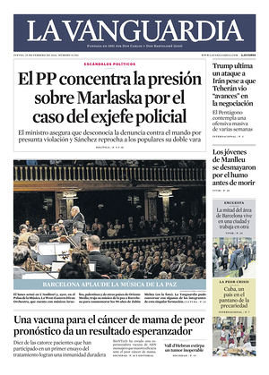 Prima pagina La Vanguardia di oggi - Quotidiano regionale
