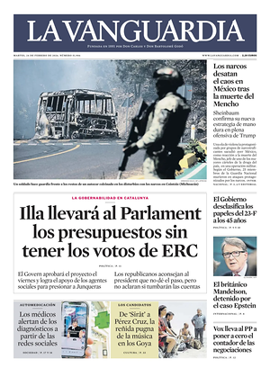 Prima pagina La Vanguardia di oggi - Quotidiano regionale