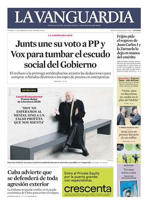 Prima pagina La Vanguardia di oggi - Quotidiano regionale