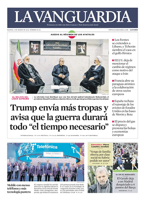 Prima pagina La Vanguardia di oggi - Quotidiano regionale