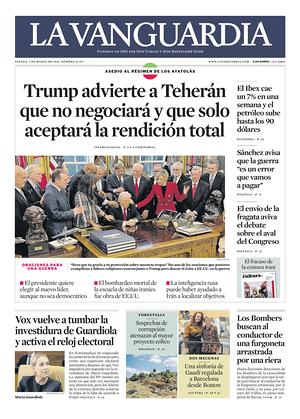 Prima pagina La Vanguardia di oggi - Quotidiano regionale