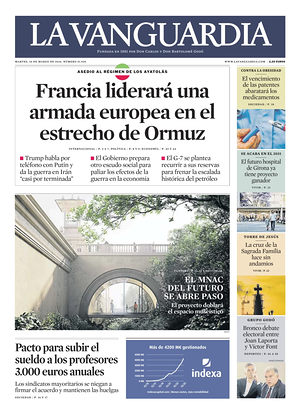 Prima pagina La Vanguardia di oggi - Quotidiano regionale