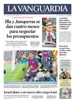 Prima pagina La Vanguardia di oggi - Quotidiano regionale