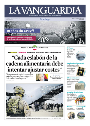 Prima pagina La Vanguardia di oggi - Quotidiano regionale