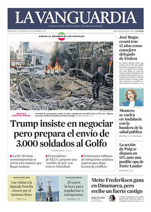 Prima pagina La Vanguardia di oggi - Quotidiano regionale