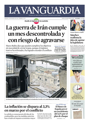 Prima pagina La Vanguardia di oggi - Quotidiano regionale