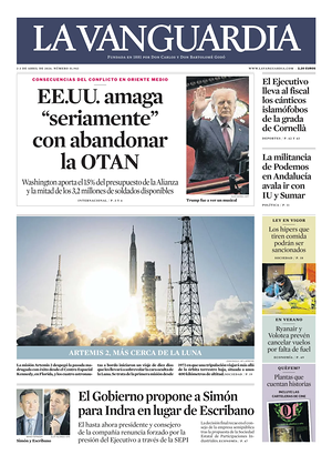 Prima pagina La Vanguardia di oggi - Quotidiano regionale
