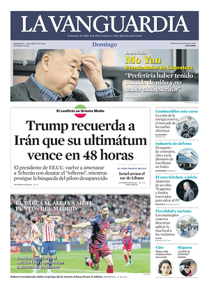 Prima pagina La Vanguardia di oggi - Quotidiano regionale