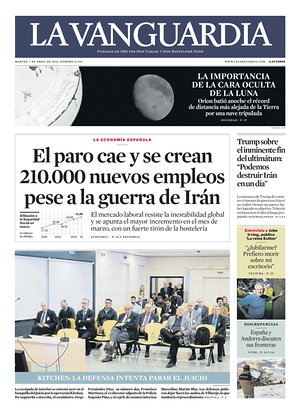 Prima pagina La Vanguardia di oggi - Quotidiano regionale