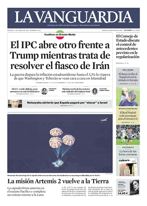 Prima pagina La Vanguardia di oggi - Quotidiano regionale