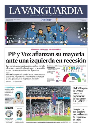 Prima pagina La Vanguardia di oggi - Quotidiano regionale