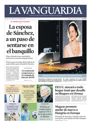 Prima pagina La Vanguardia di oggi - Quotidiano regionale