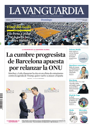 La Vanguardia prima pagina