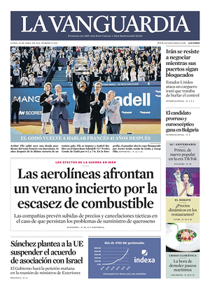 Prima pagina La Vanguardia di oggi - Quotidiano regionale